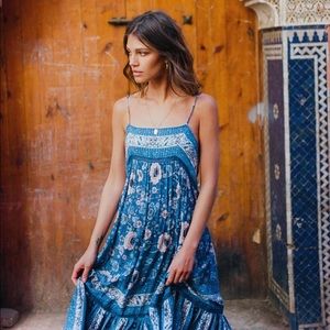 RESERVED☯️Spell Zahara Strappy Dress in Navy! XXS!